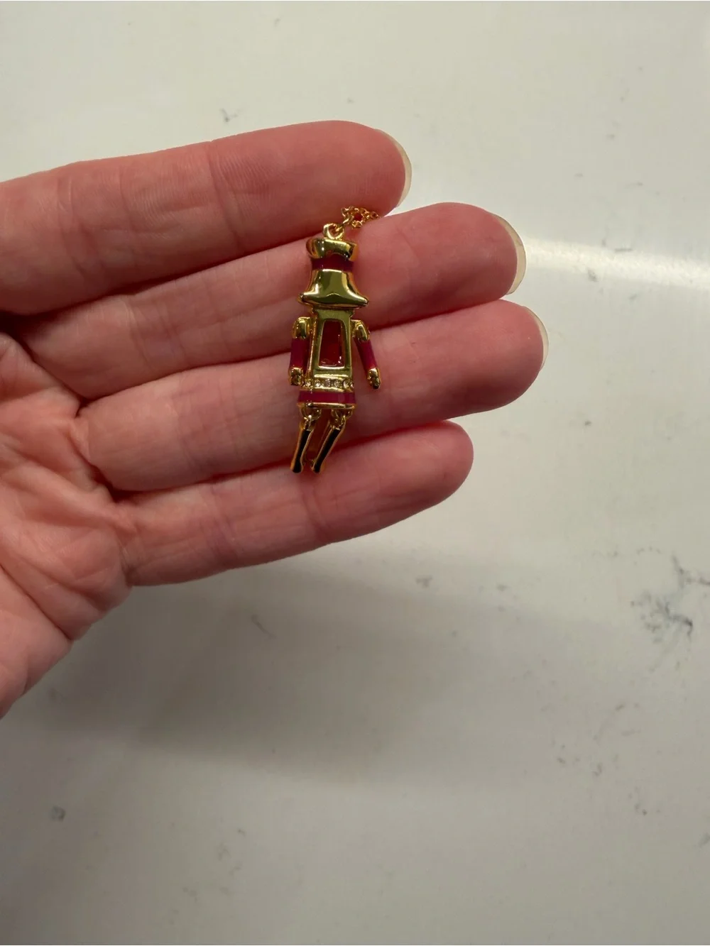 Kate Spade Pink Soldier Necklace Adjustable Arms and Legs